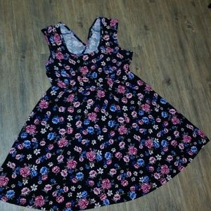 Torrid Floral Print Cross Back Skater Dress